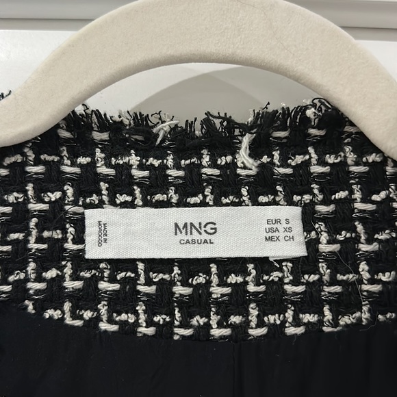 Mango tweed cropped blazer jacket with crystal buttons - Picture 6 of 6